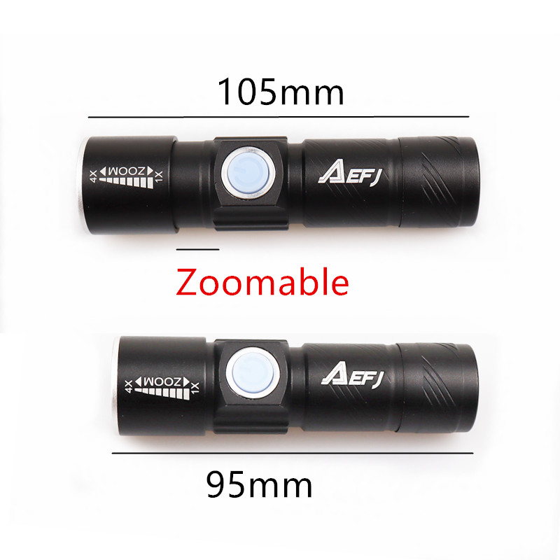Mini USB XPE Q5LED Flashlight Torch Outdoor Camping Light Rechargeable Waterproof Zoomable Lamp Bicycle 3 Mode Handy Flash Light