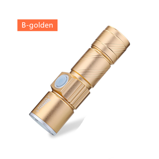 Mini USB XPE Q5LED Flashlight Torch Outdoor Camping Light Rechargeable Waterproof Zoomable Lamp Bicycle 3 Mode Handy Flash Light