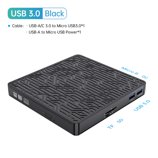 100GB Blu-ray Portable BD CD Player CD-ROM Player CD Burner Writer Reader for PC Laptop Windows blu ray Player 4K