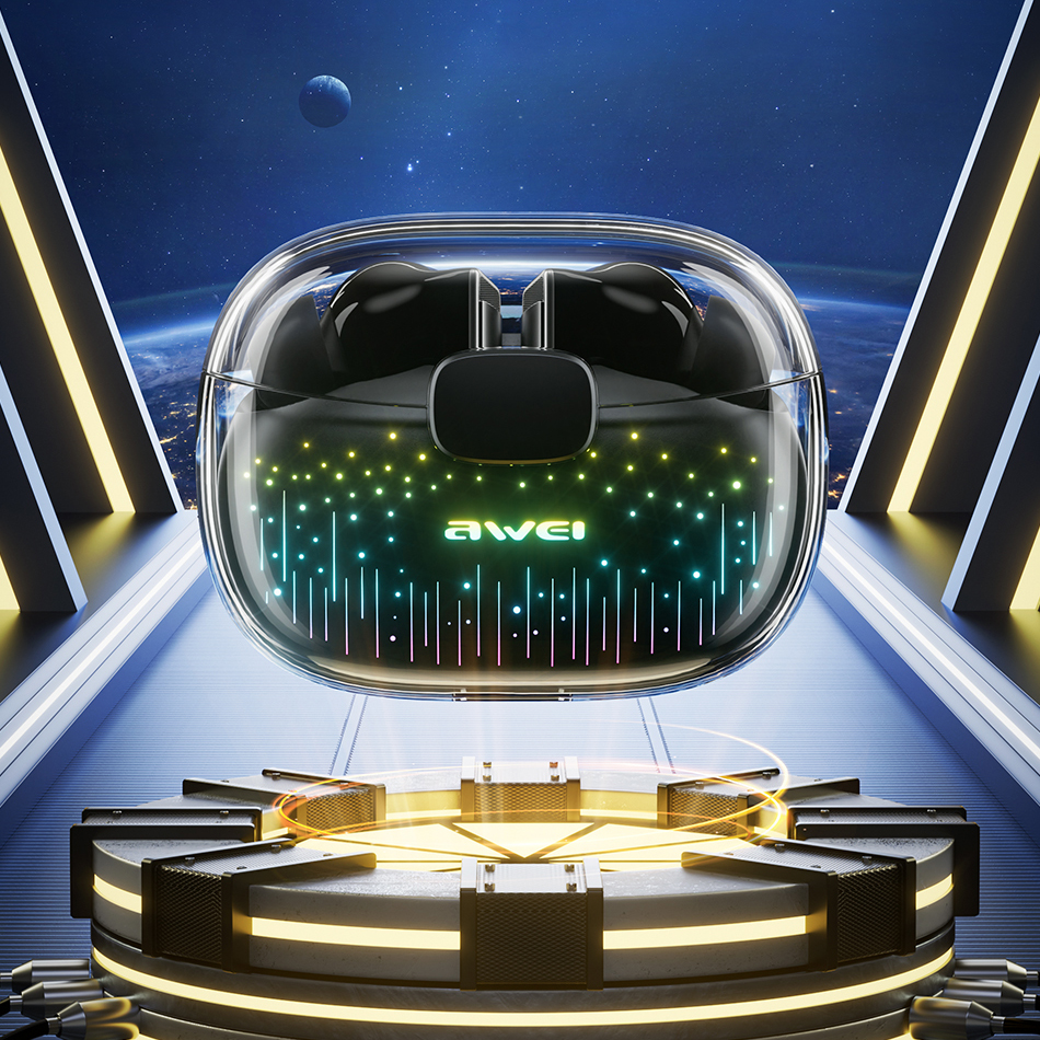 T52pro Bluetooth 5.3 Headphones Wireless Earbuds Colorful Breathing Light Headset In-Ear TWS Gaming Earphone DNS Headset