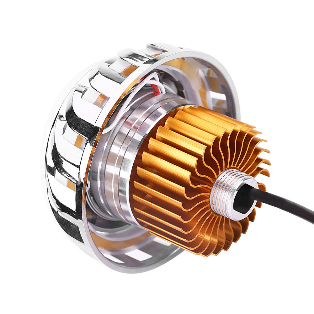 1pcs Motorcycle LED Headlight Projector Lens Dual Angel Devil Eye Head Lamp Cyclone-Type Motorcycle Motorcycle