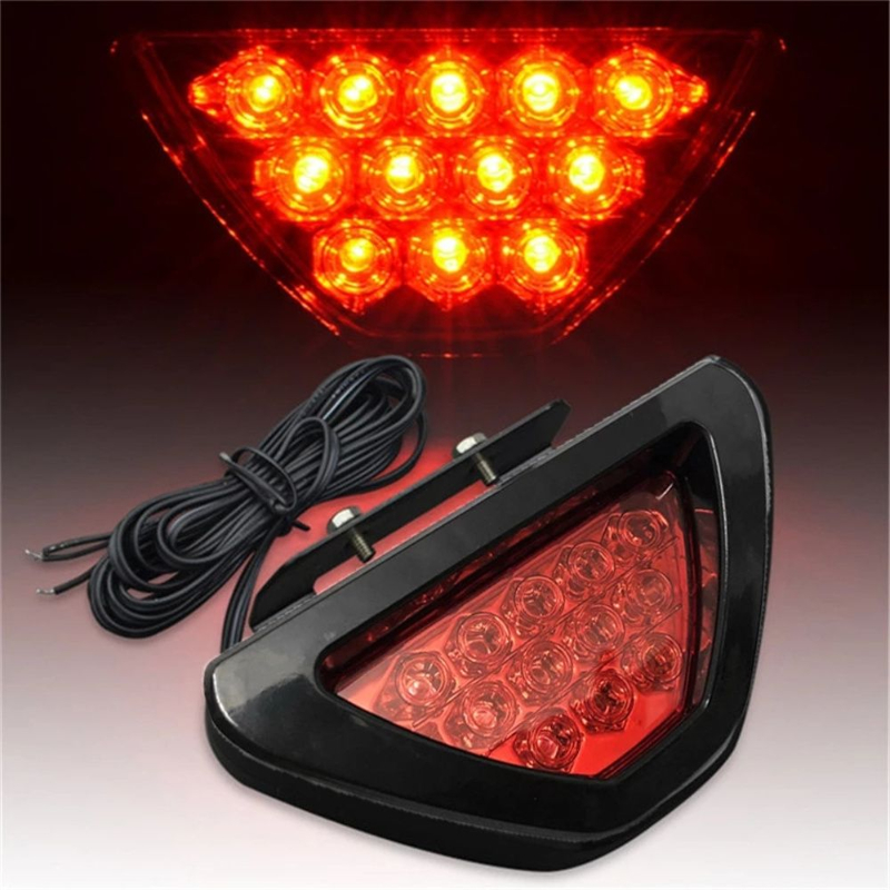1pc Universal Brake Signal Lamp F1 Style Triangle Sporty 12LED Rear Fog Light Tail Third Brake Lamp  DRL Car Accessories