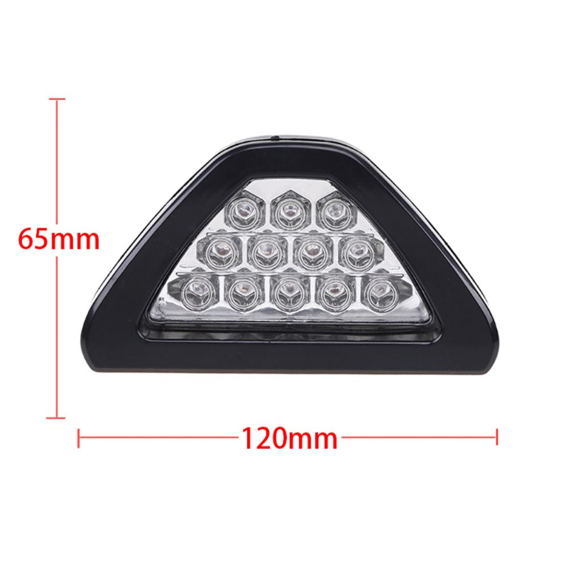 1pc Universal Brake Signal Lamp F1 Style Triangle Sporty 12LED Rear Fog Light Tail Third Brake Lamp  DRL Car Accessories