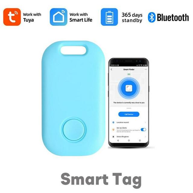 Tuya Mini Anti Lost GPS Tracker Keychain Alarm Smart Wireless Bluetooth-compatible Location Tracker Tag 2-way Search Key Finder