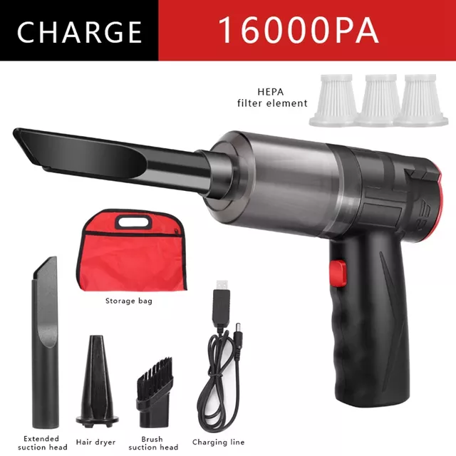 16000Pa 150W Wireless Car Vacuum Cleaner Blowable Cordless 2 In 1 Handheld Auto Vacuums Home & Car Dual Use Mini Vacuum Cleaners