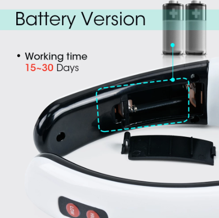 Battery Neck Massager Electric Pulse Back 6 Mode Power Control For Neck Physiotherapy Instrument Relax Body Infrared Pain Relief