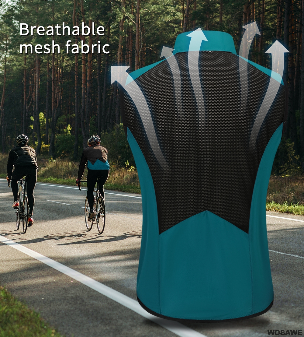 Windproof Cycling Vest Breathable Running Vest MTB Road Bike Bicycle Reflective Waistcoat Men Women Sleeveless Jacket