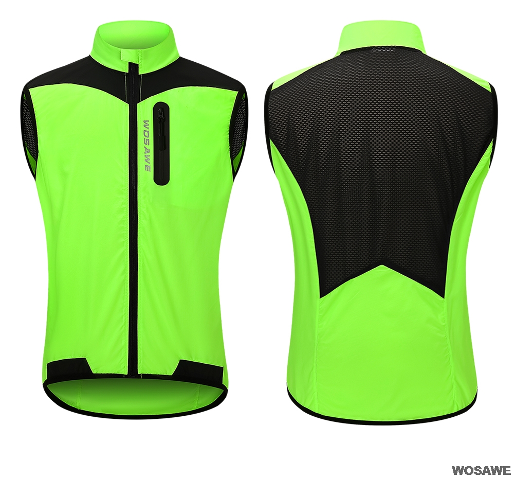 Windproof Cycling Vest Breathable Running Vest MTB Road Bike Bicycle Reflective Waistcoat Men Women Sleeveless Jacket