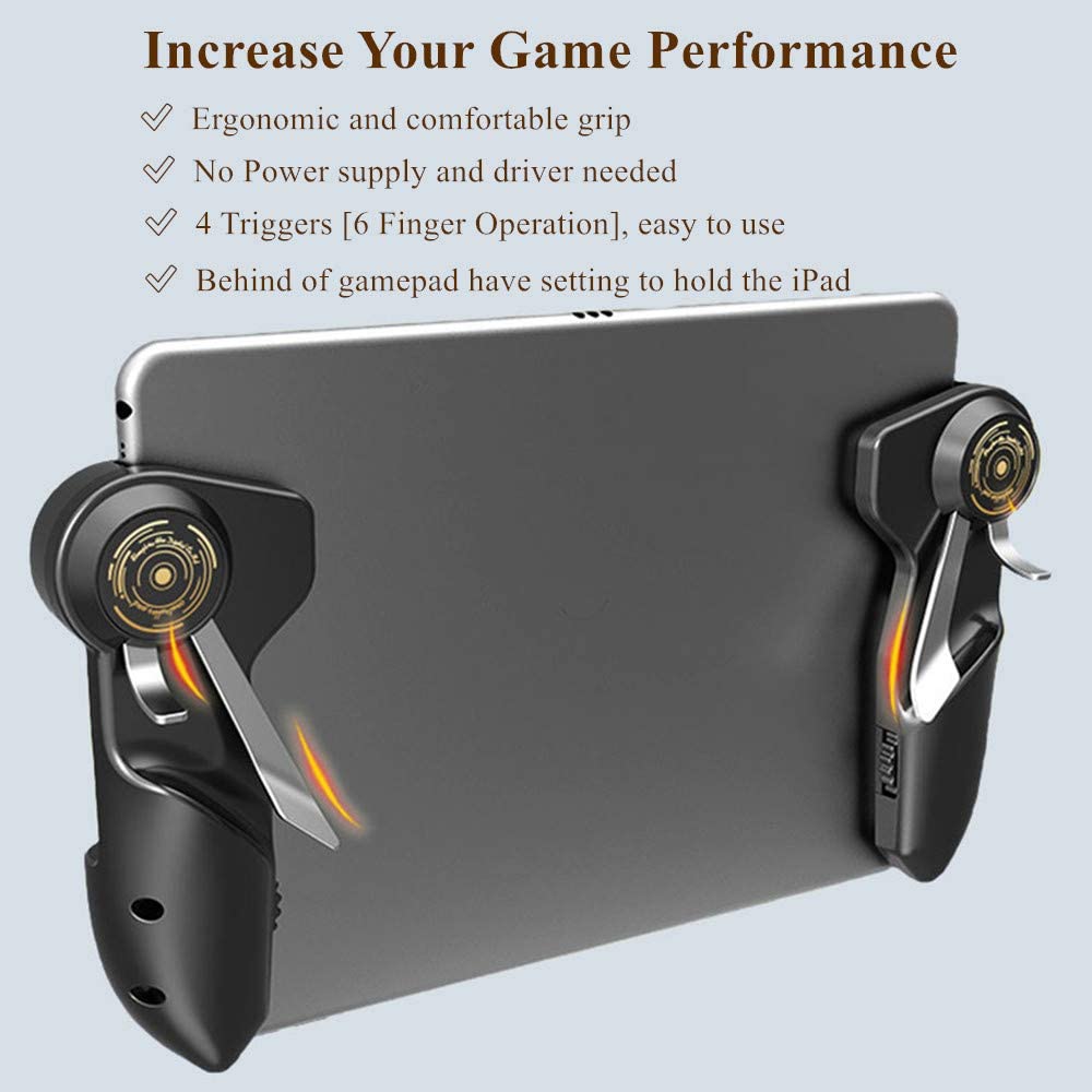 Mobile PUBG Game Controller For Ipad Tablet Six Finger Game Joystick Handle Aim Button L1R1 Shooter Gamepad Trigger