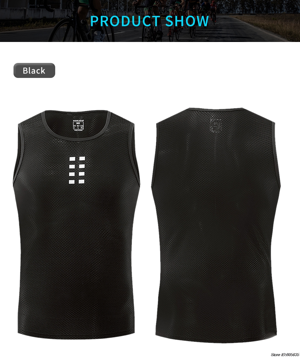 Men Cycling Base Layer Summer Jersey Cycling Vest Reflective MTB Road Bike Bicycle Vest Mesh Underwear Cycling Clothing