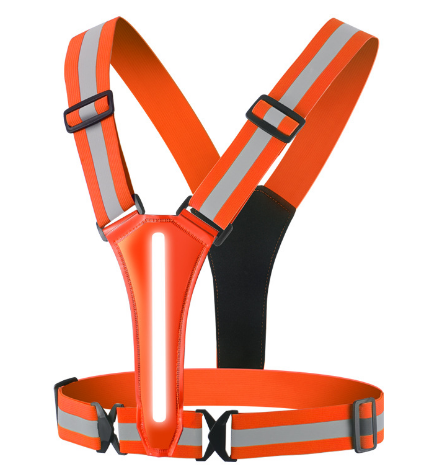 Cycling Safety Reflective Vest LED High Visibility Reflective Safety Jacket Highlight Reflective Straps Night Work Running