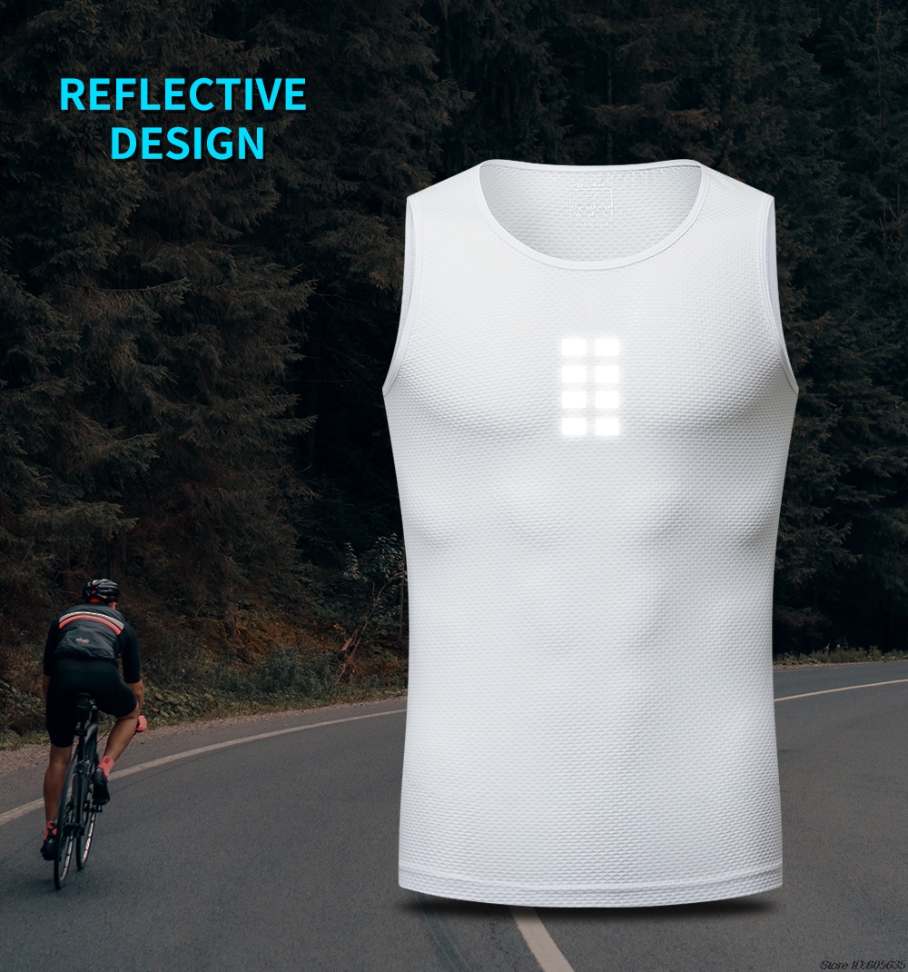 Men Cycling Base Layer Summer Jersey Cycling Vest Reflective MTB Road Bike Bicycle Vest Mesh Underwear Cycling Clothing