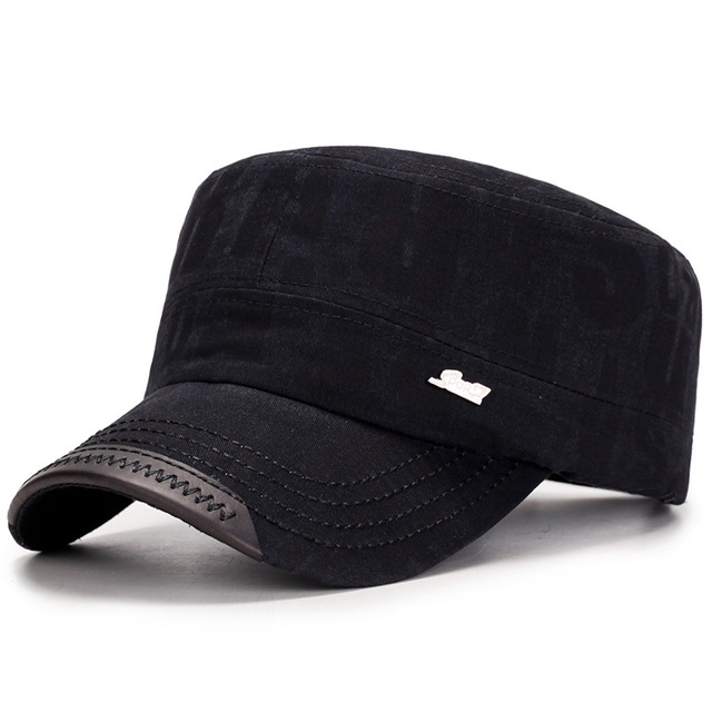 Fashion Men Military Cap Summer Casual Cadet Hat Washed Cotton Flat Top Caps Unisex Vintage Army Hats Bone  Man Cap
