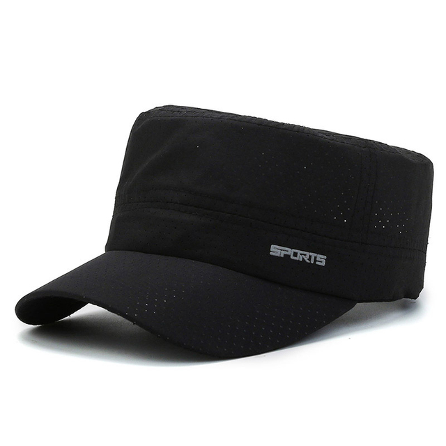 Men's Flat Top Solid Army Mesh Baseball Caps Hunting Military Tactical Snapback Cap Male Summer Breathable Dad Hats For Women