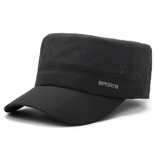 Men's Flat Top Solid Army Mesh Baseball Caps Hunting Military Tactical Snapback Cap Male Summer Breathable Dad Hats For Women
