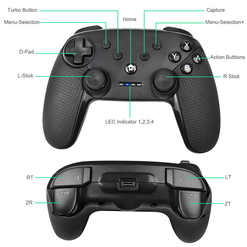1PC Bluetooth-compatible Pro Gamepad for N-Switch NS-Switch NS Switch Console Wireless Gamepad USB Joystick switch Pro Controller