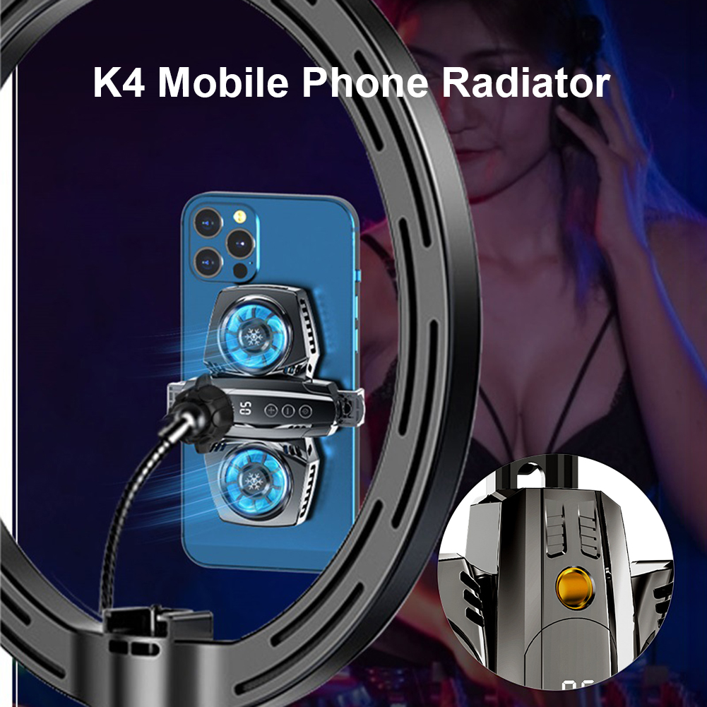 Mobile Phone Cooler Dual RGB Cooling Fan Phone Radiator Cooler Heat Sink Game Cooling For Pubg Genshin Impact