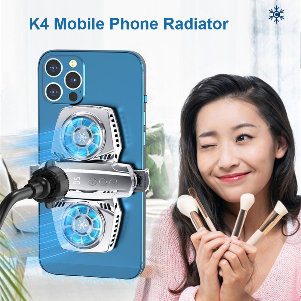 Mobile Phone Cooler Dual RGB Cooling Fan Phone Radiator Cooler Heat Sink Game Cooling For Pubg Genshin Impact