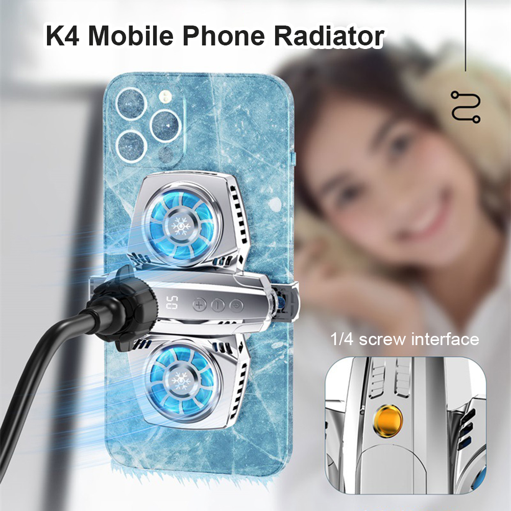 Mobile Phone Cooler Dual RGB Cooling Fan Phone Radiator Cooler Heat Sink Game Cooling For Pubg Genshin Impact