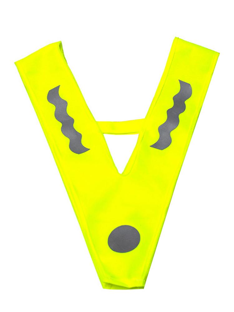 Child Reflective Vest Night Outdoor Sports Equipment Safety Reflective Tops Running Cycling Vest V-shaped Light Yellow