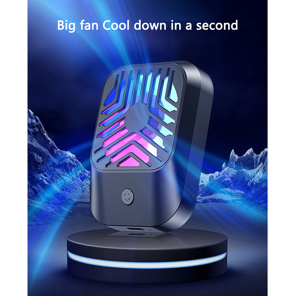Mobile Phone Radiator Semiconductor Cooling Fan Clip Peripheral Rechargeable 3-speed Adjustable Cooler With Rgb Light