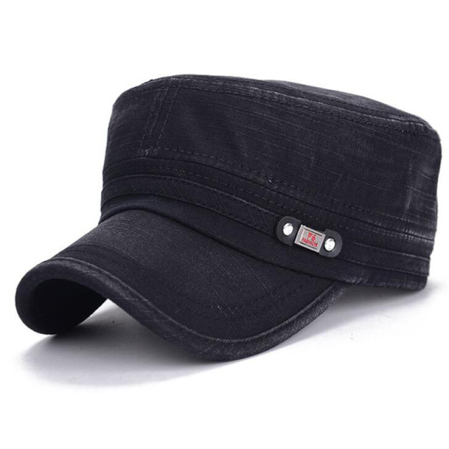 New Korean Casual Men'S Flat Top Hat Outdoor Sun Hats Old Washed Military Cap  Simply Women'S Mens Atlantis Cuba Cap