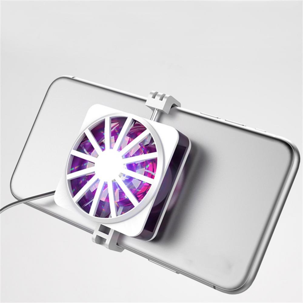 Mobile Phone Cooler Universal Gaming Phone Cooler Portable RGB Fan Holder Heat Sink Anchor Game Radiator