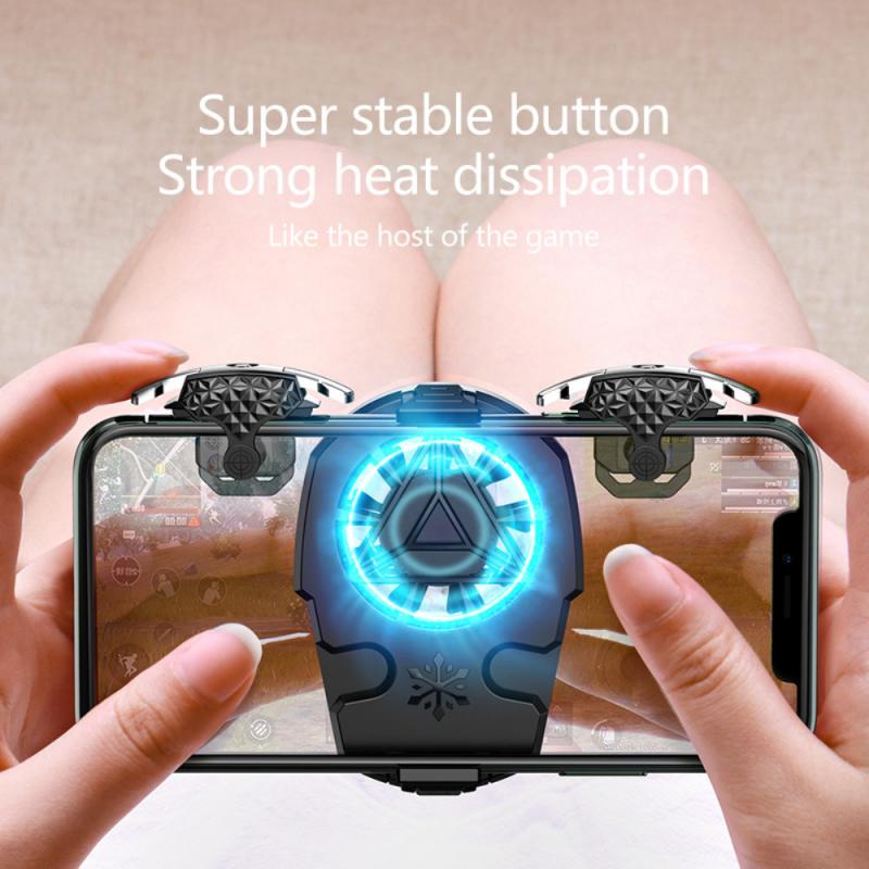 Mobile Phone Radiator Phone Cooling Fan Case Cold Wind Handle Fan For PUGB Phone Cooler Phone Cooling Fan Case With Game Buttons