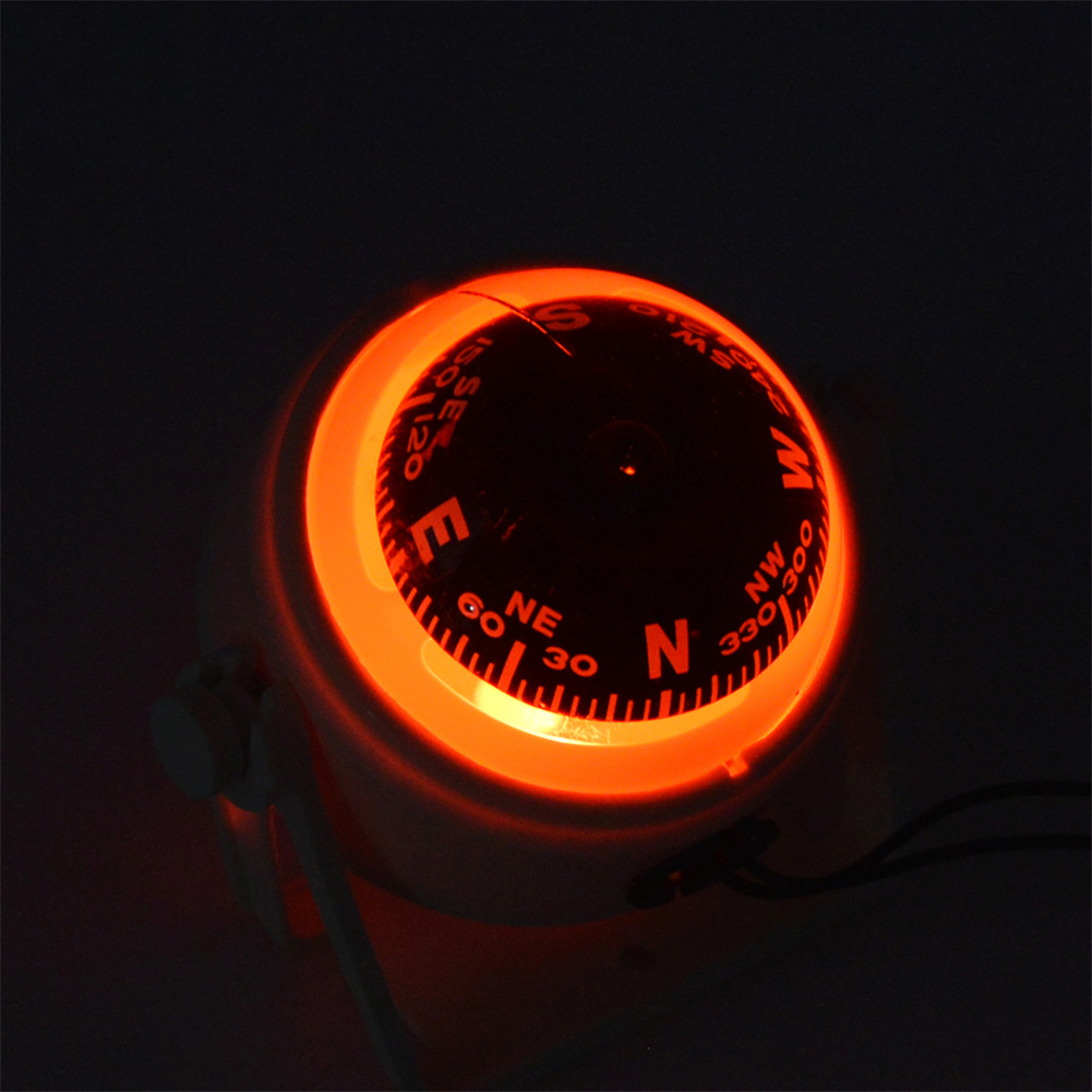 Waterproof Nautical Compass Sea Pivoting Marine Boat Compass With Electronic LED Light For Marine Navigation Positioning