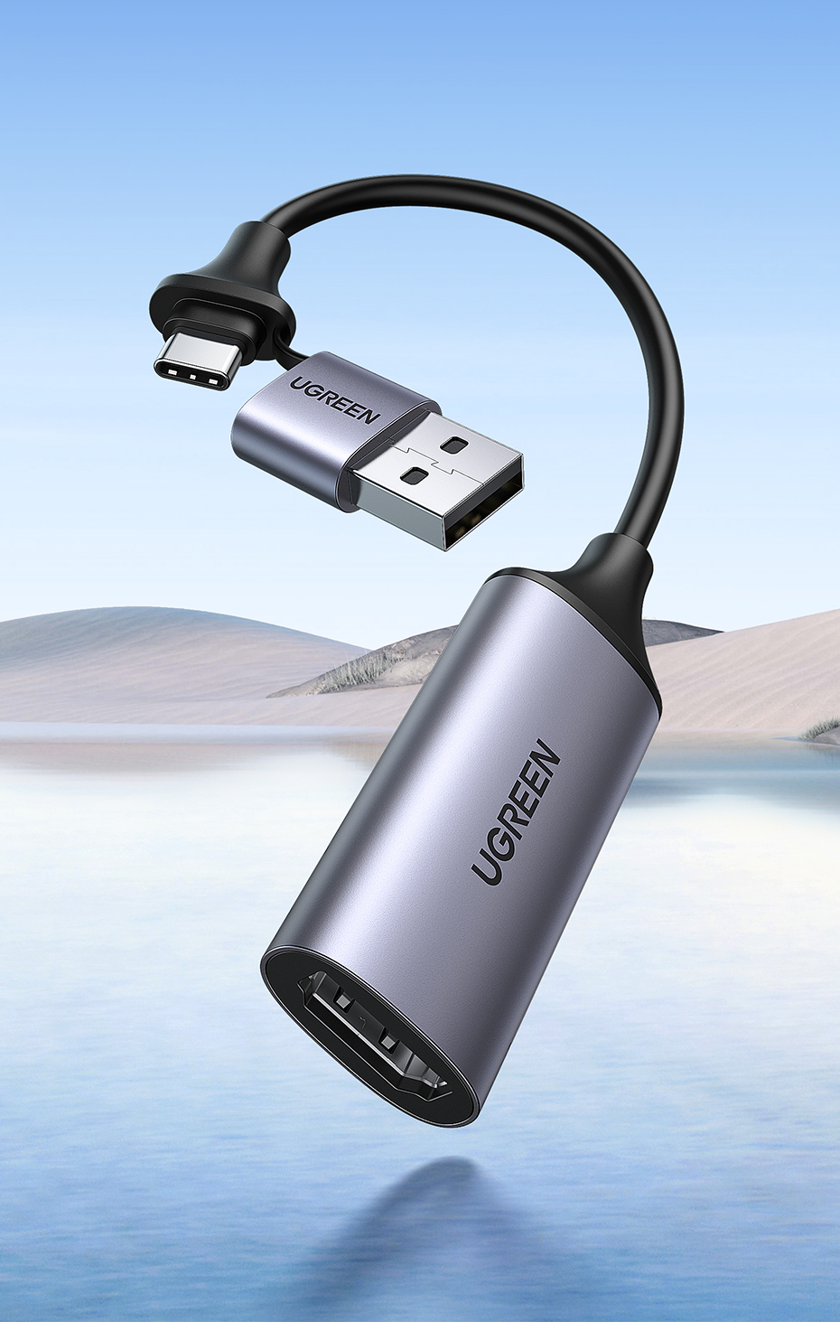 Video Capture Card 4K HDMI to USB/USB-C HDMI Video Grabber Box for PC Computer Camera Live Stream Record Meeting