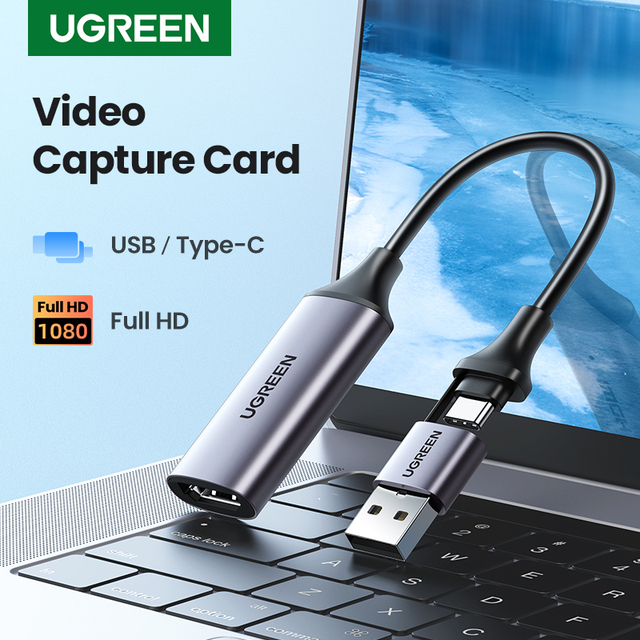 Video Capture Card 4K HDMI to USB/USB-C HDMI Video Grabber Box for PC Computer Camera Live Stream Record Meeting