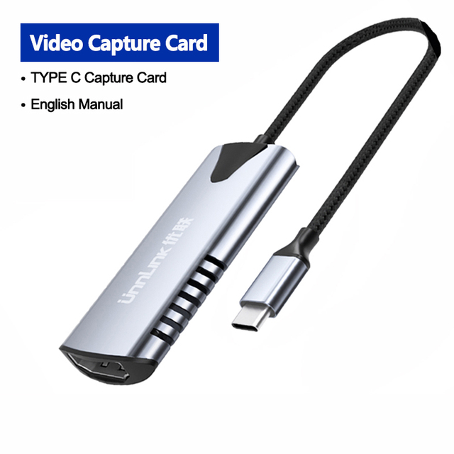 USB C Video Capture Card HDMI to USB C 1080P HD Game Record for MacBook Pro PS4 Switch Live Streaming Broadcast Camera