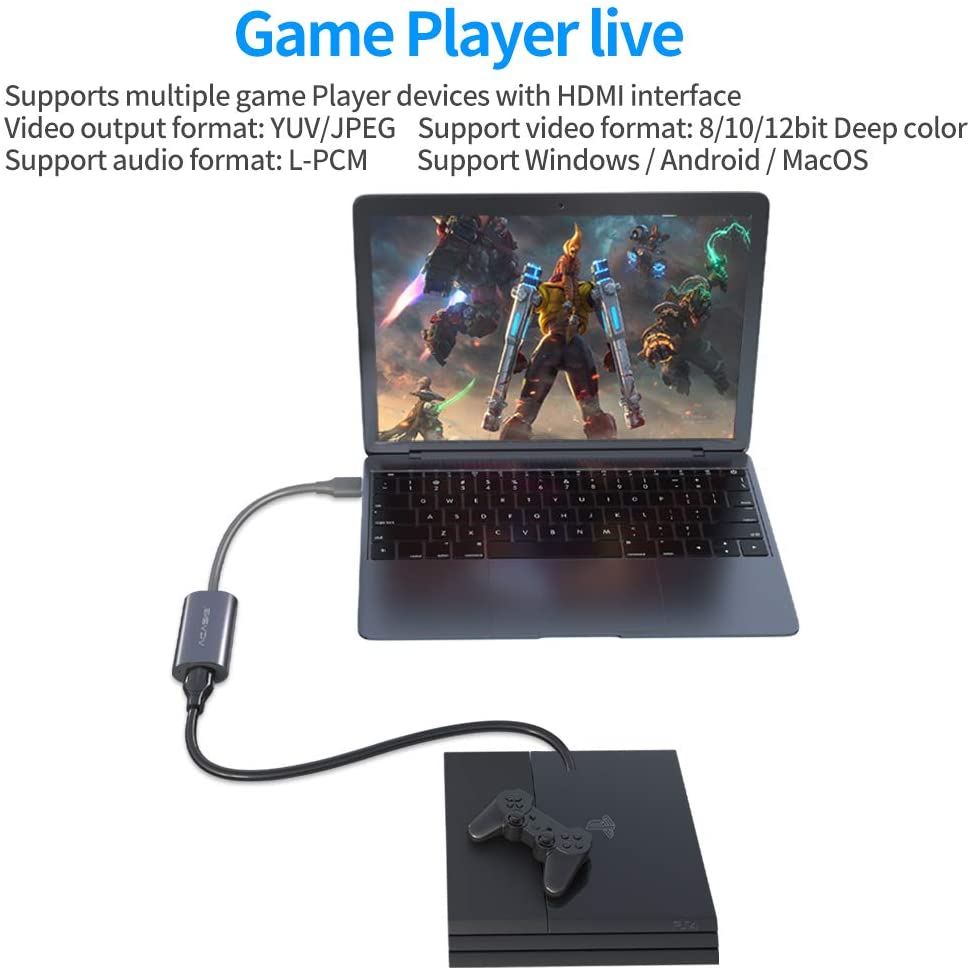 Video Capture Card USB 3.0 4K HDMI-compatible Video Game Grabber Record for PS4 Camcorder Switch Live Broadcast Camera