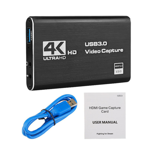 4K USB 3.0 Video Capture Card HDMI-compatible 1080P 60fps HD Video Recorder Grabber For OBS Capturing Game Card Live