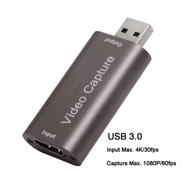 4K Video Capture Card USB 3.0 HDMI-Compatible Grabber Recorder for PS4 Game DVD Camcorder Camera Recording Live Streaming