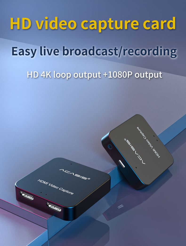 4K 60Hz HDMI-Compatible Video Capture Card 1080P for Game Recording Plate Live Streaming Box USB 3.0 Grabber for PS4 Camera