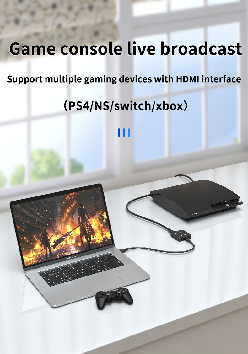 4K 60Hz HDMI-Compatible Video Capture Card 1080P for Game Recording Plate Live Streaming Box USB 3.0 Grabber for PS4 Camera