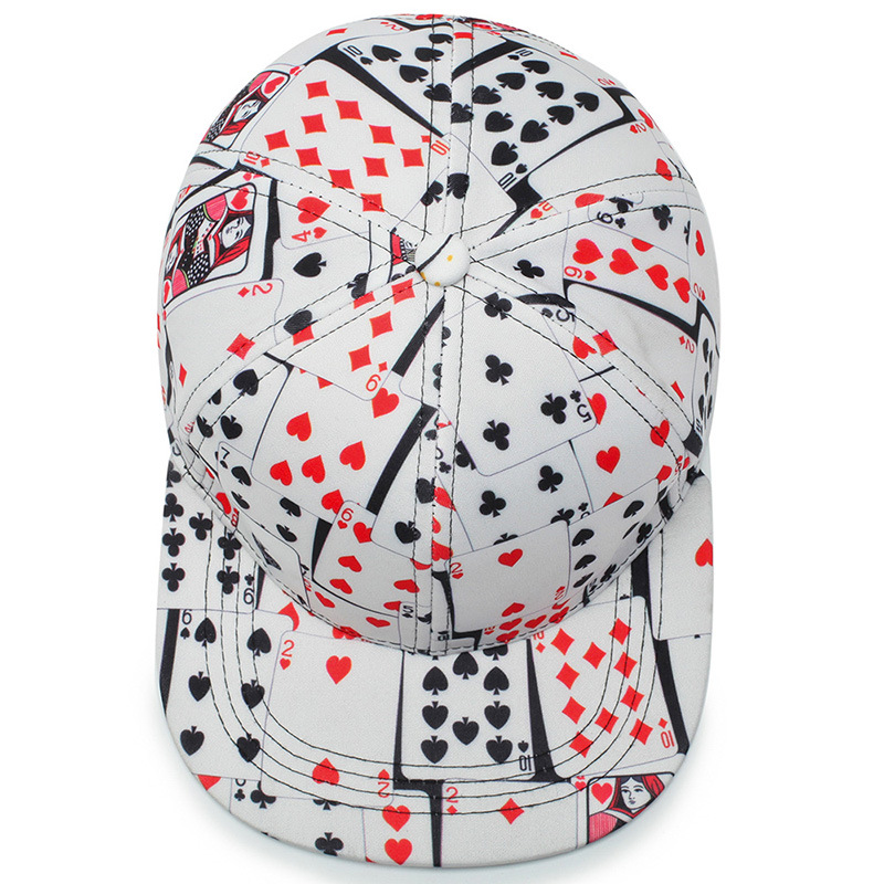 new Hip Hop Cotton Poker Print Cappellino Baseball Cap For Women Men Outdoor Fashion Casquette Homme Bone Snapback Hat