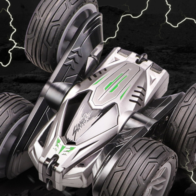 Mini swing arm stunt car charging remote control double-sided stunt car children's tumbling stunt dump truck