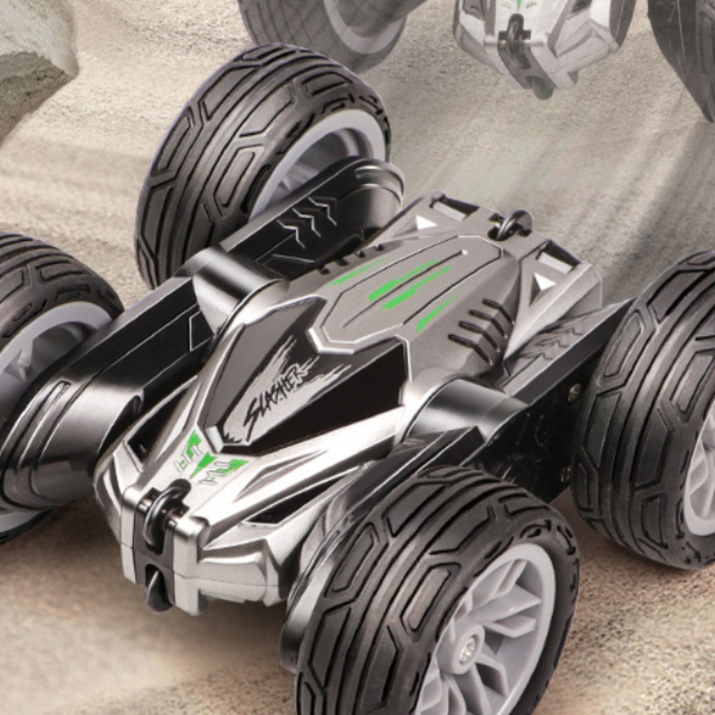 Mini swing arm stunt car charging remote control double-sided stunt car children's tumbling stunt dump truck