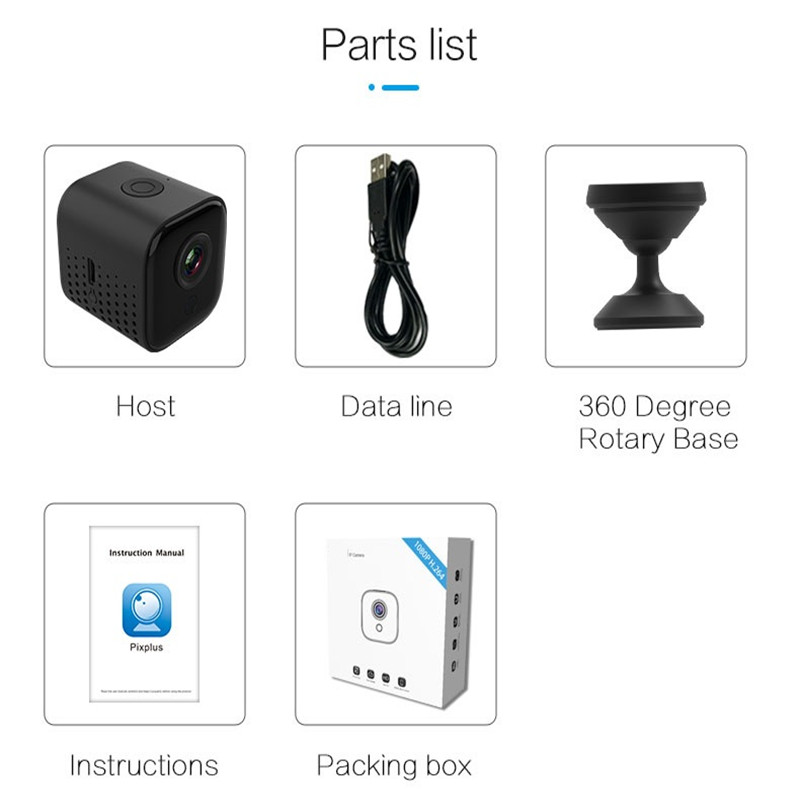 A11 Mini WiFi Wireless Monitoring Camera 1080p HD Remote Network Monitoring Home Night Vision IP Camera IPC1 2 Million Pixels