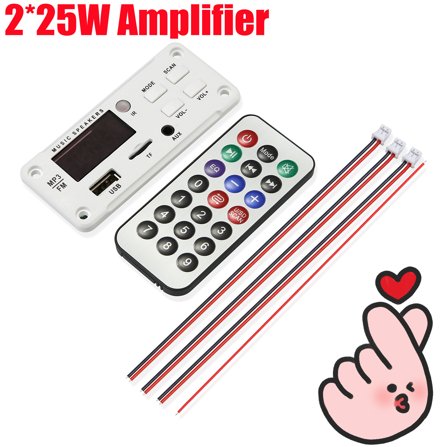 Placa amplifier cadora 50W Player Decoder Board 5V-18V Bluetooth-compatible 5.0 Car FM Radio Module TF USB AUX WMA Player Decode