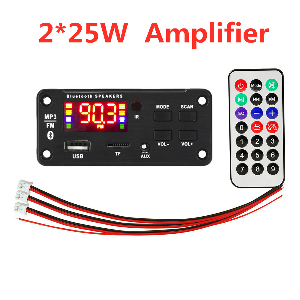 Placa amplifier cadora 50W Player Decoder Board 5V-18V Bluetooth-compatible 5.0 Car FM Radio Module TF USB AUX WMA Player Decode