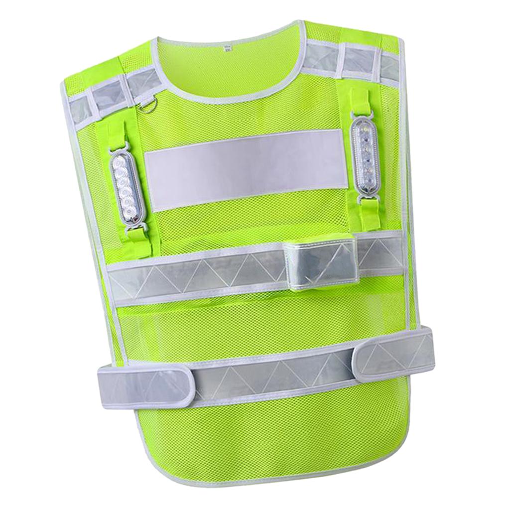 Green Reflective Safety Vest Woman Man Outdoor Running Worker Construction