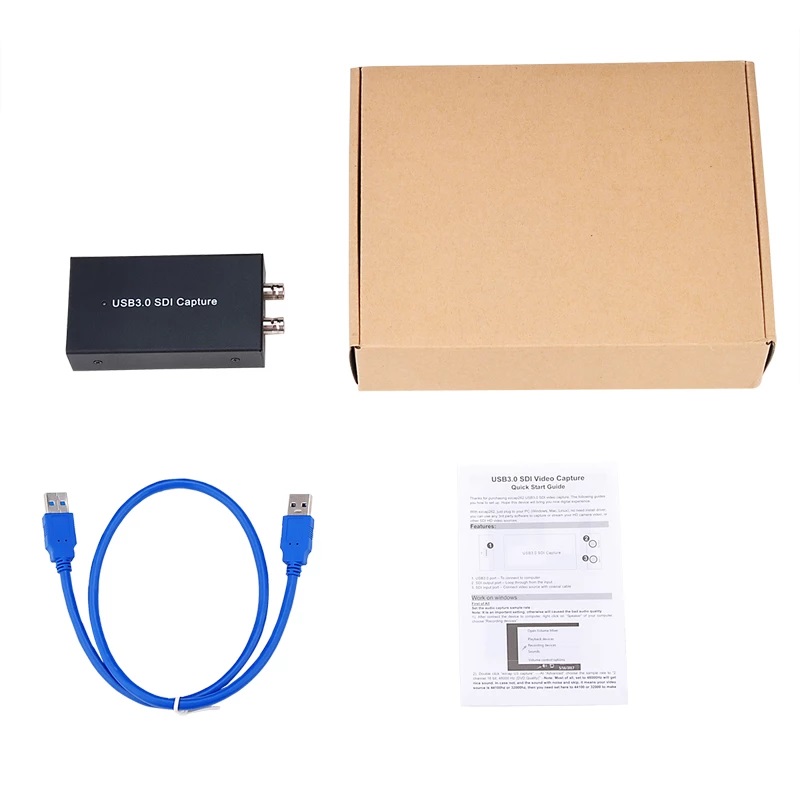 UVC USB3.0 SDI Video Capture Card SDI To USB 3.0 Live Streaming Plate SDI Loop 1080p 60FPS Record Box for Mac Windows