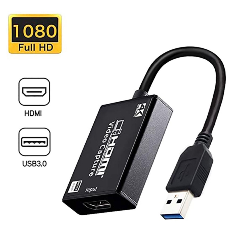 Audio Video Capture Card 1080P 60fp HDMI to USB 3.0 4K 1080P Record via DSLR Camcorder Action Cam For PS4 Game DVD Camcorder HD