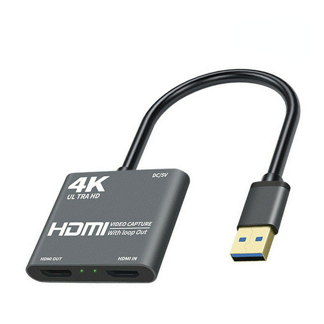 4K USB 3.0 Video Capture Card 1080P 60fp USB 3.0 to HDMI Video Audio Game Capture Card With Loop Out Record For PS4 Game DSLR HD