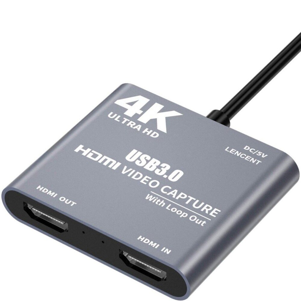4K USB 3.0 Video Capture Card 1080P 60fp USB 3.0 to HDMI Video Audio Game Capture Card With Loop Out Record For PS4 Game DSLR HD