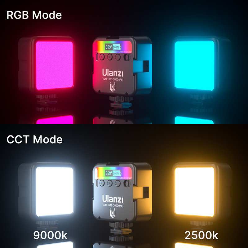 VL49 Mini RGB LED Video Light 2700K-9000K On Camera Fill Light Photography Lighting Pocket Live Tiktok Vlog Light lamp
