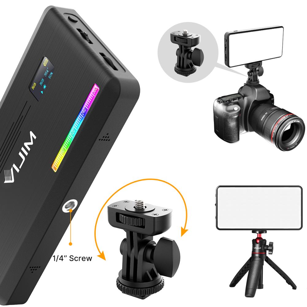VL196 RGB LED Video Light 12W PD Fast Charging DSLR Smartphone Fill Light Dimmable RGB Effect Vlog Light On Camera